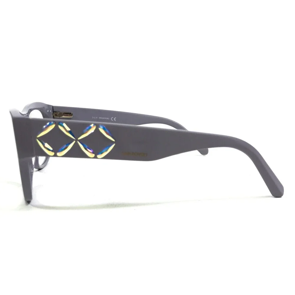 Swarovski Eyeglasses Frames SW5213 078 Oversized Muted Purple Crystals 53-16-140